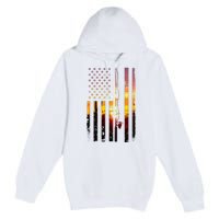 American Flag Fish Fisher Fisherman Premium Pullover Hoodie