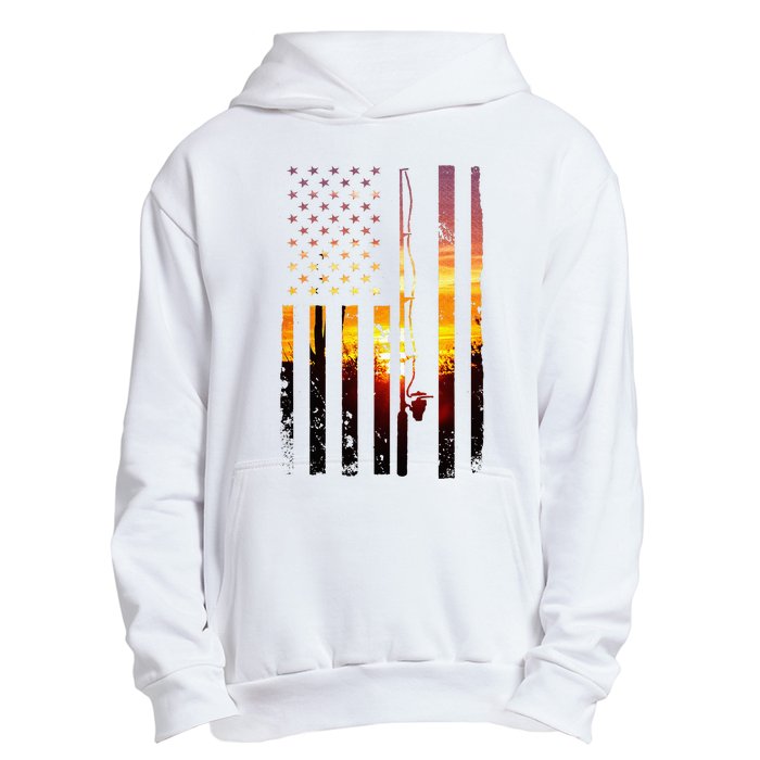 American Flag Fish Fisher Fisherman Urban Pullover Hoodie