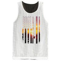 American Flag Fish Fisher Fisherman Mesh Reversible Basketball Jersey Tank