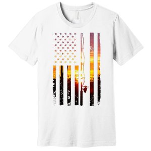 American Flag Fish Fisher Fisherman Premium T-Shirt