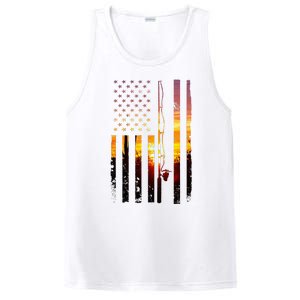 American Flag Fish Fisher Fisherman PosiCharge Competitor Tank