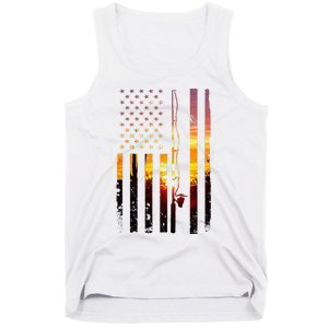 American Flag Fish Fisher Fisherman Tank Top