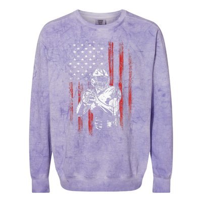 American Flag Football Team Gift Colorblast Crewneck Sweatshirt