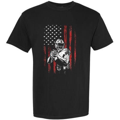 American Flag Football Team Gift Garment-Dyed Heavyweight T-Shirt