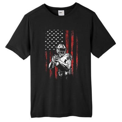 American Flag Football Team Gift Tall Fusion ChromaSoft Performance T-Shirt