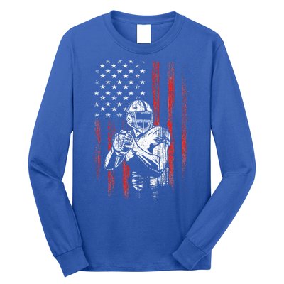 American Flag Football Team Gift Long Sleeve Shirt