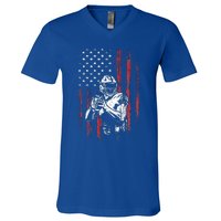 American Flag Football Team Gift V-Neck T-Shirt