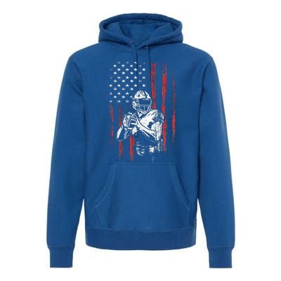 American Flag Football Team Gift Premium Hoodie