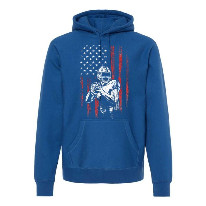 American Flag Football Team Gift Premium Hoodie