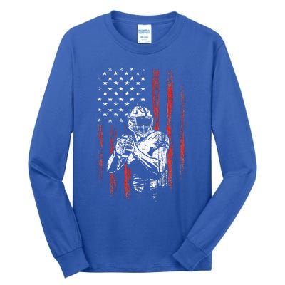 American Flag Football Team Gift Tall Long Sleeve T-Shirt