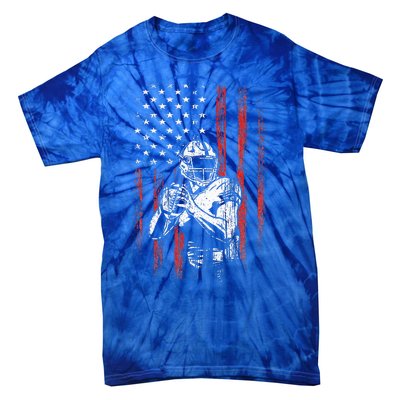 American Flag Football Team Gift Tie-Dye T-Shirt