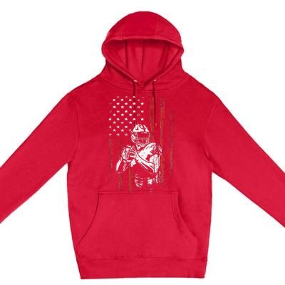 American Flag Football Team Gift Premium Pullover Hoodie