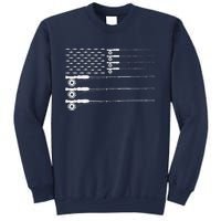 American Flag Fly Fishing Rod Trout Patriot Gift Sweatshirt