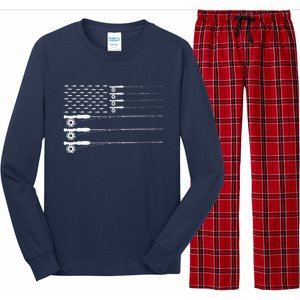 American Flag Fly Fishing Rod Trout Patriot Gift Long Sleeve Pajama Set