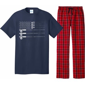 American Flag Fly Fishing Rod Trout Patriot Gift Pajama Set