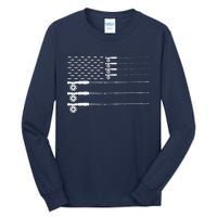 American Flag Fly Fishing Rod Trout Patriot Gift Tall Long Sleeve T-Shirt