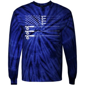 American Flag Fly Fishing Rod Trout Patriot Gift Tie-Dye Long Sleeve Shirt