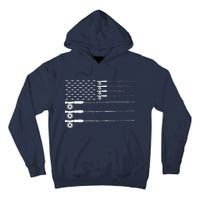 American Flag Fly Fishing Rod Trout Patriot Gift Tall Hoodie