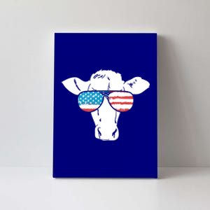 American Flag Fourth Of July Cow Lover Graphic Gift Canvas