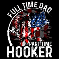 American Flag Full Time Dad Part Time Hooker Fathers Day Gift City Backpack
