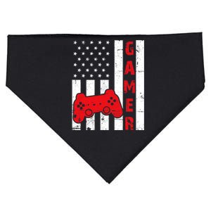 American Flag Funny Gamer Gift Video Games Boy Gaming USA-Made Doggie Bandana