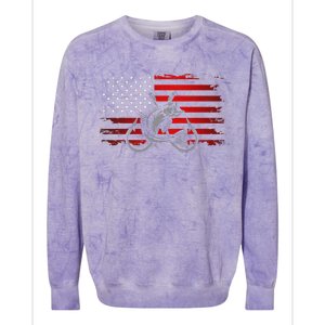 American Flag Fishing Colorblast Crewneck Sweatshirt