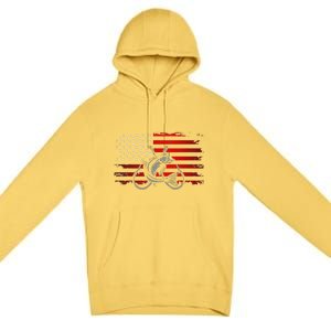 American Flag Fishing Premium Pullover Hoodie