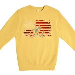 American Flag Fishing Premium Crewneck Sweatshirt