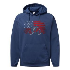 American Flag Fishing Performance Fleece Hoodie