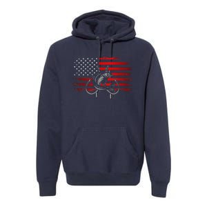 American Flag Fishing Premium Hoodie