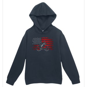 American Flag Fishing Urban Pullover Hoodie