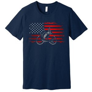 American Flag Fishing Premium T-Shirt