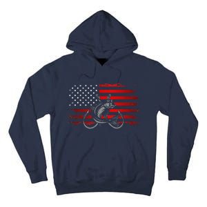 American Flag Fishing Tall Hoodie