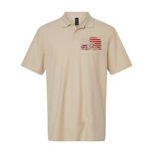 American Flag Fishing Softstyle Adult Sport Polo