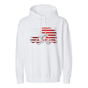 American Flag Fishing Garment-Dyed Fleece Hoodie