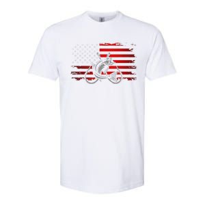 American Flag Fishing Softstyle CVC T-Shirt