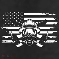 American Flag Fireman Firefighter Apparel Fireman 7 Panel Mesh Trucker Snapback Hat