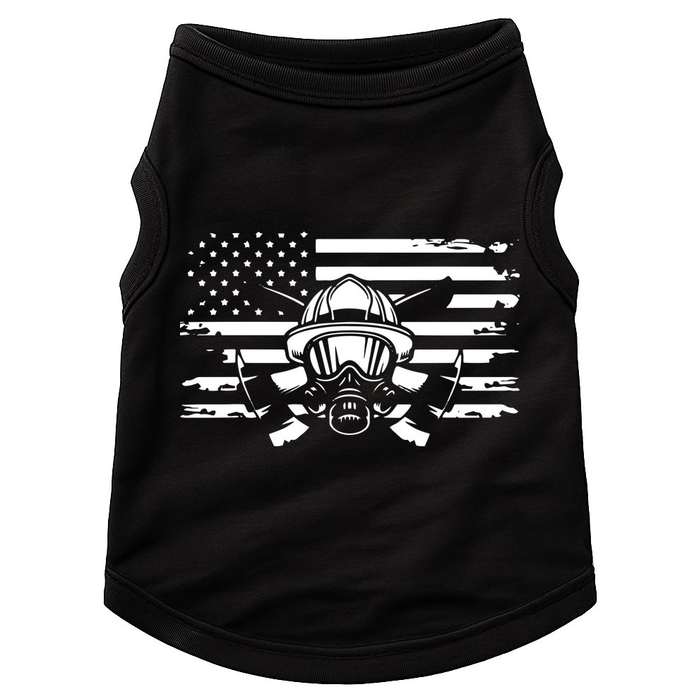 American Flag Fireman Firefighter Apparel Fireman Doggie Tank