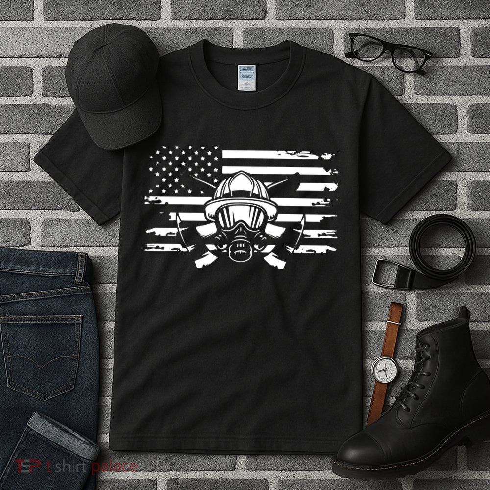 American Flag Fireman Firefighter Apparel Fireman Tall T-Shirt