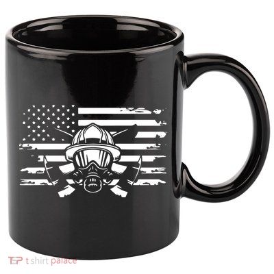 American Flag Fireman Firefighter Apparel Fireman 11oz C Handle Ceramic Mug