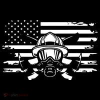 American Flag Fireman Firefighter Apparel Fireman Drawstring Bag