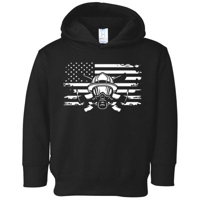 American Flag Fireman Firefighter Apparel Fireman Toddler Hoodie