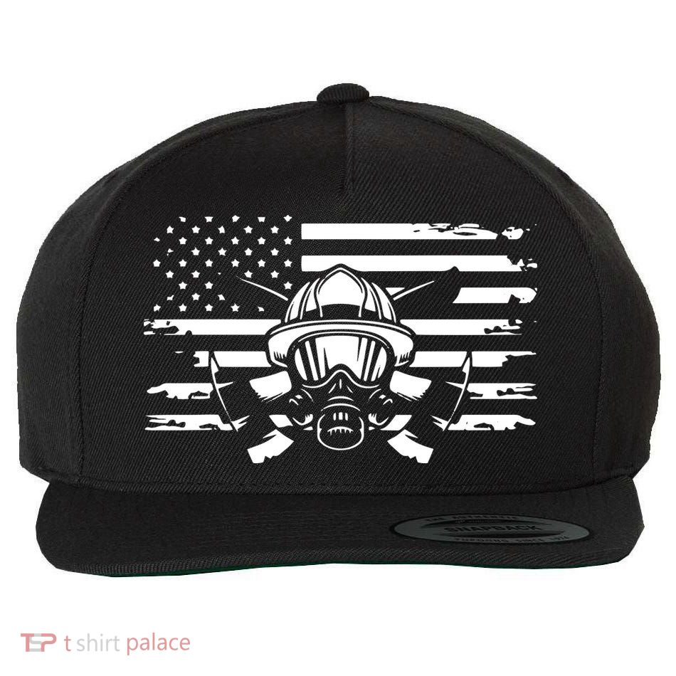 American Flag Fireman Firefighter Apparel Fireman Wool Snapback Cap