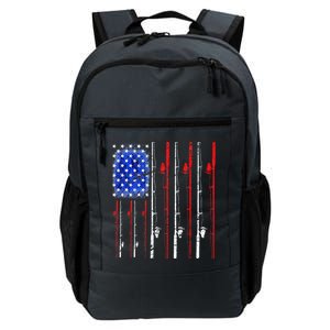 American Flag Fishing Rod Fishing Lover Daily Commute Backpack