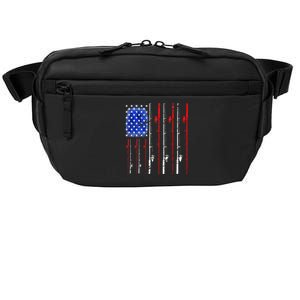 American Flag Fishing Rod Fishing Lover Crossbody Pack