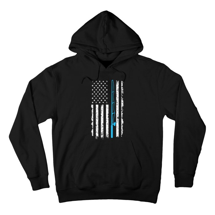 American Flag Fishing Rod Vintage fishing Hoodie