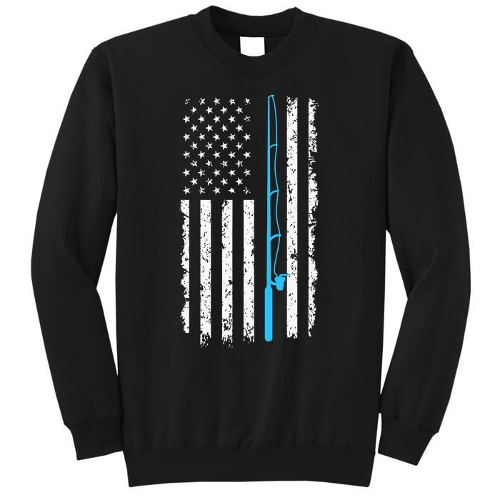 American Flag Fishing Rod Vintage fishing Sweatshirt