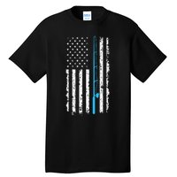 American Flag Fishing Rod Vintage fishing Tall T-Shirt