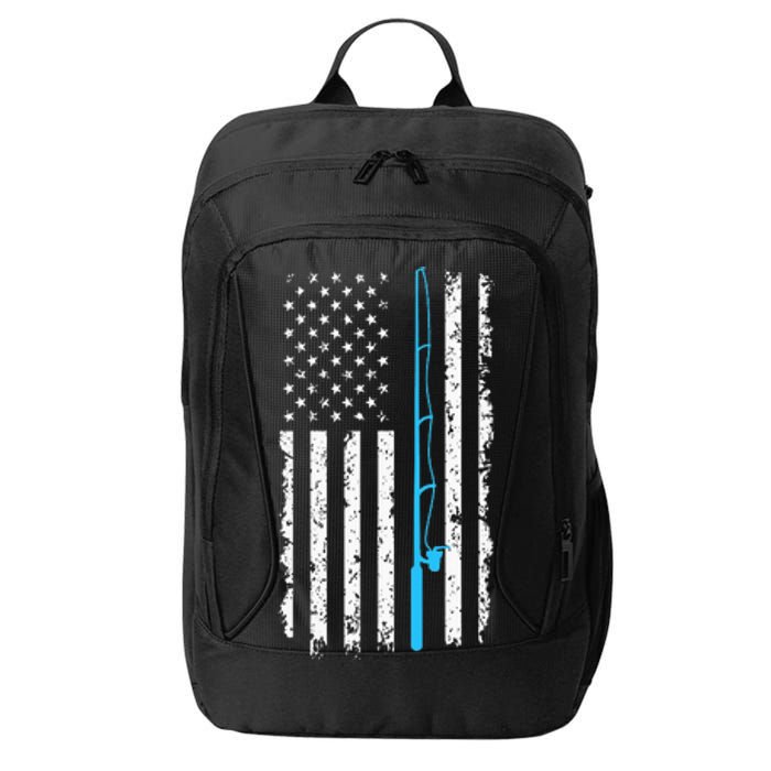 American Flag Fishing Rod Vintage fishing City Backpack