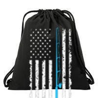 American Flag Fishing Rod Vintage fishing Drawstring Bag